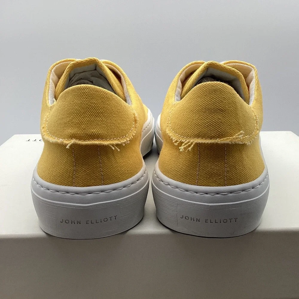 John Elliott Edition One Yellow Canvas Suede Low Top Sneakers Mens 42
